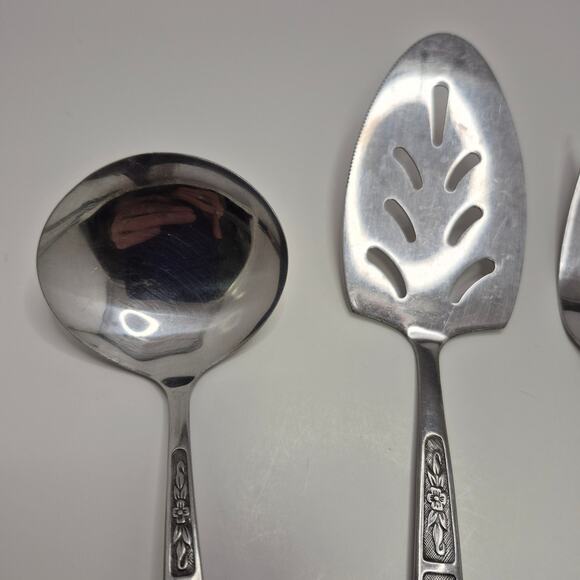 Imperial Stainless Japan 5-piece Serving Set IMI57 Vintage Floral - Picture 3 of 15